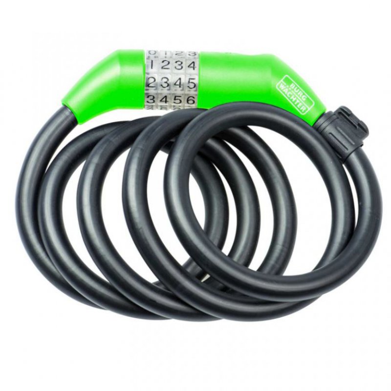 Kódový spirálový cyklozámek BW 1235 180L zelená