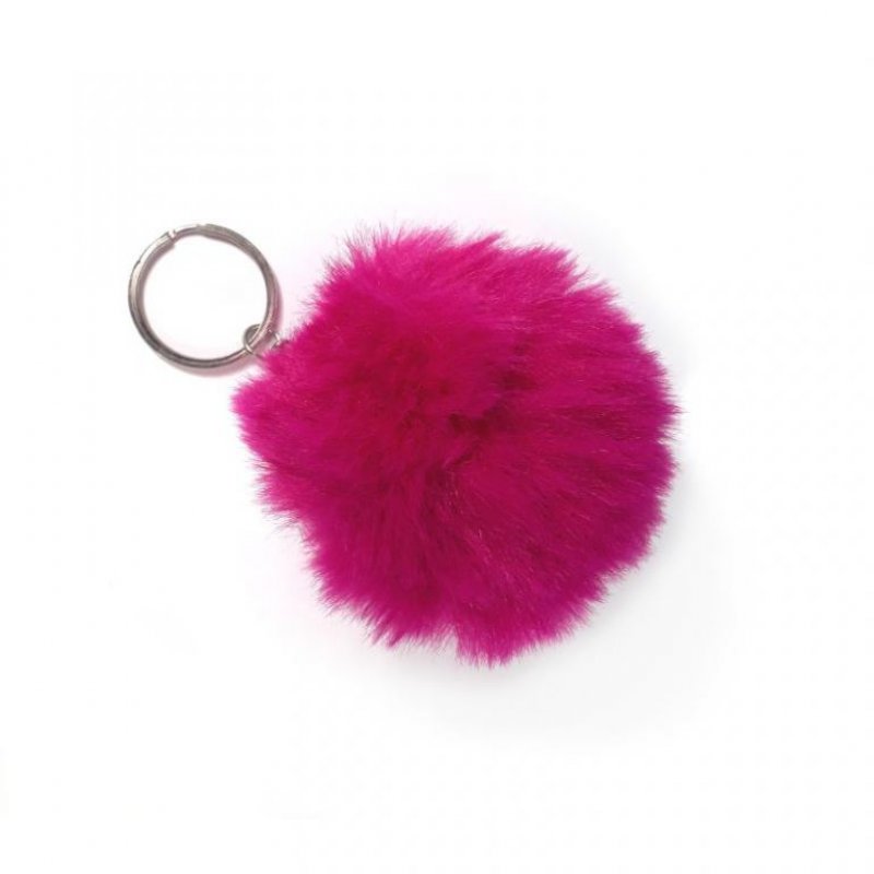 Přívěšek - chlupatá bambule růžová