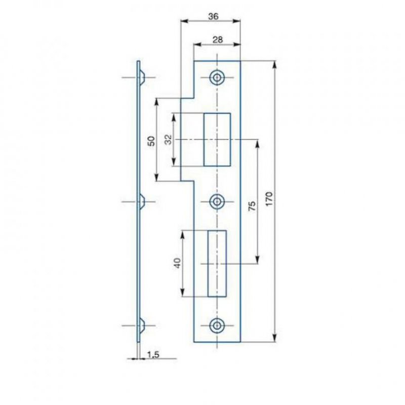 Protiplech K183 2/2 - rozměry