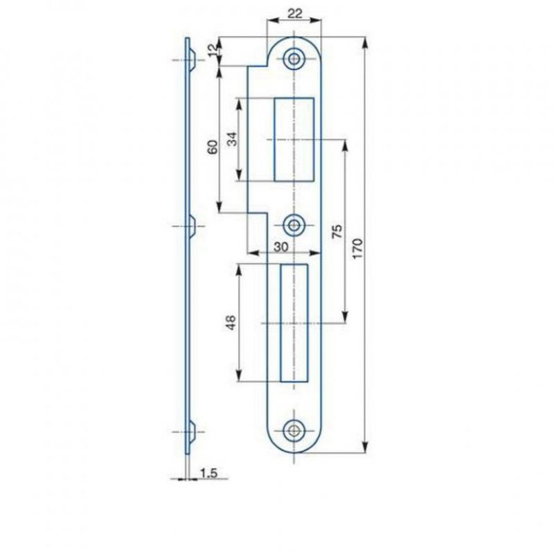 Protiplech K182 2/2 - rozměry
