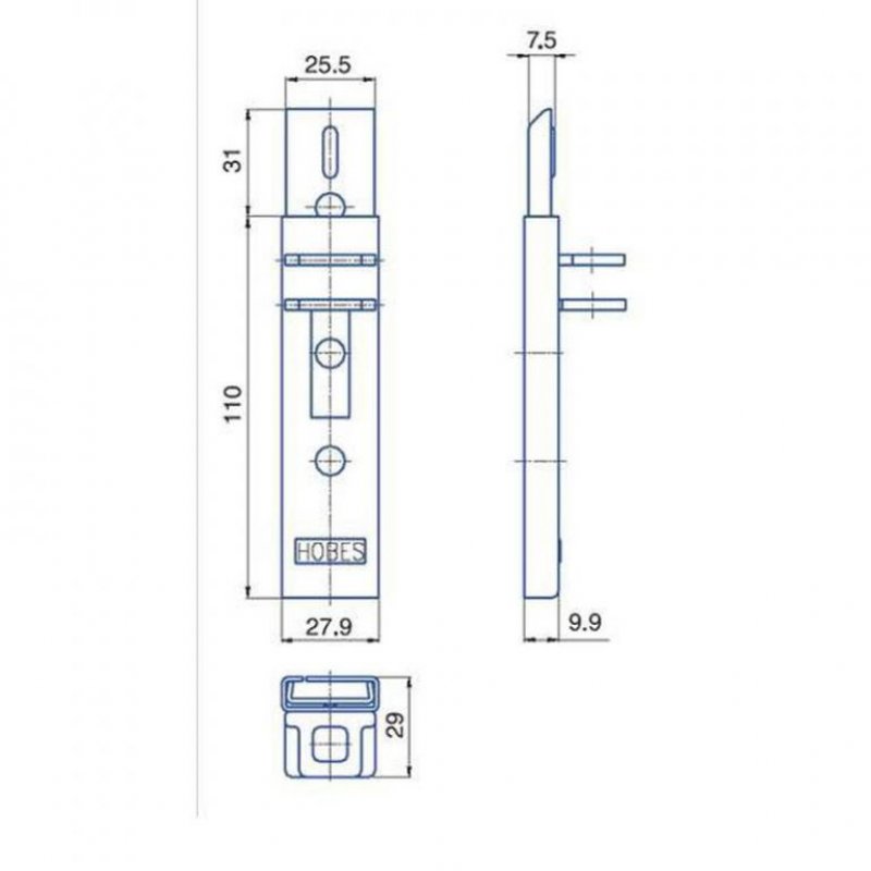 Uzamykatelná zástrč UZ110 - rozměry