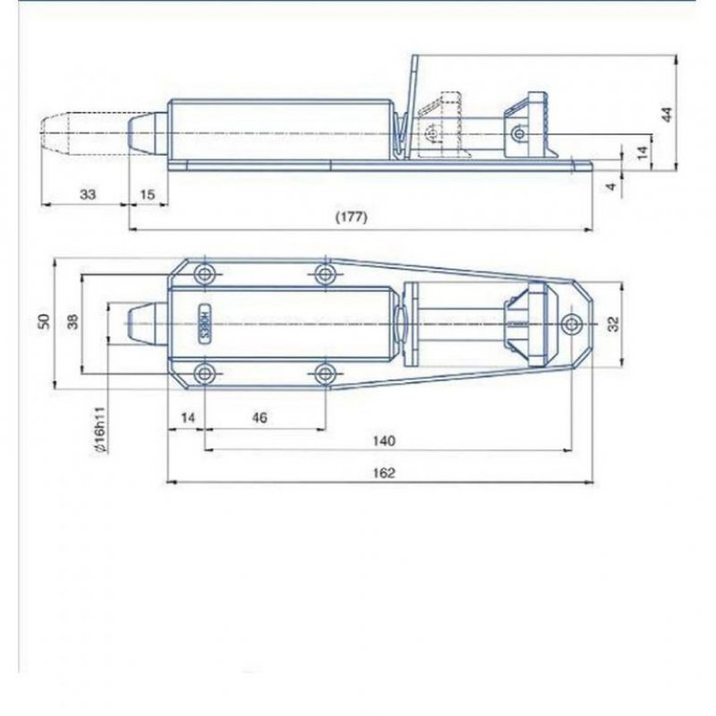 Dveřní stavěč SD2 - rozměry