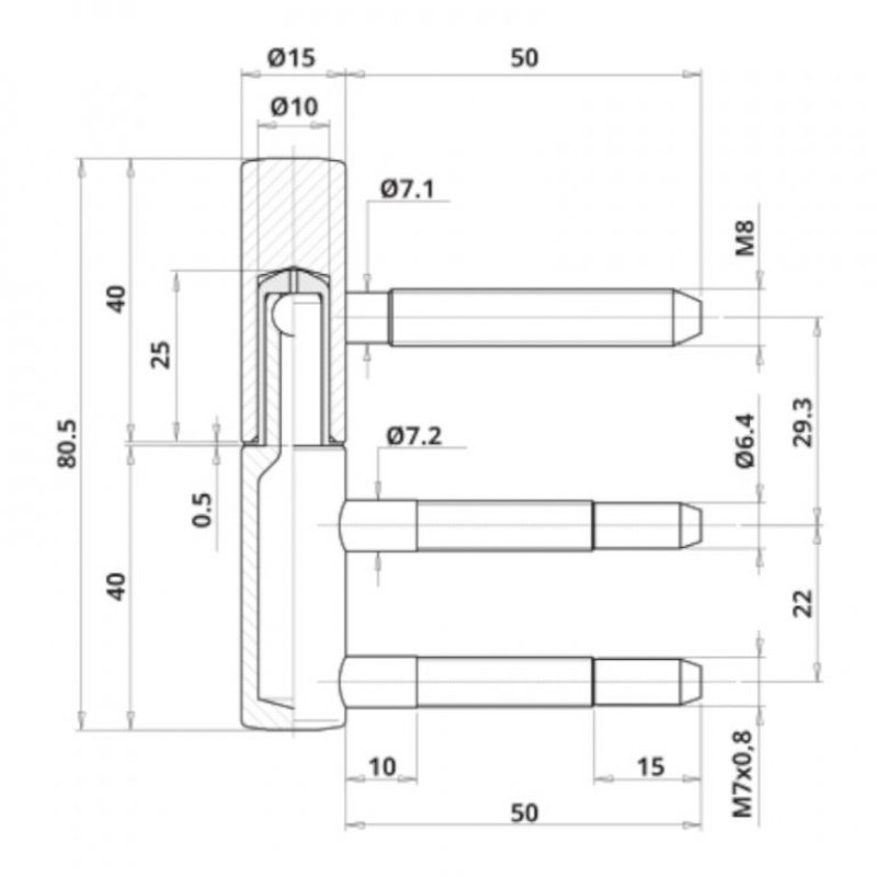 Dveřní závěs OTLAV 101 - rozměry