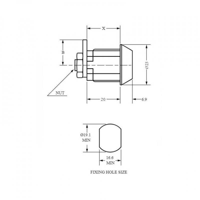 Zámek Euro-Locks 2106-0016 - technický nákres