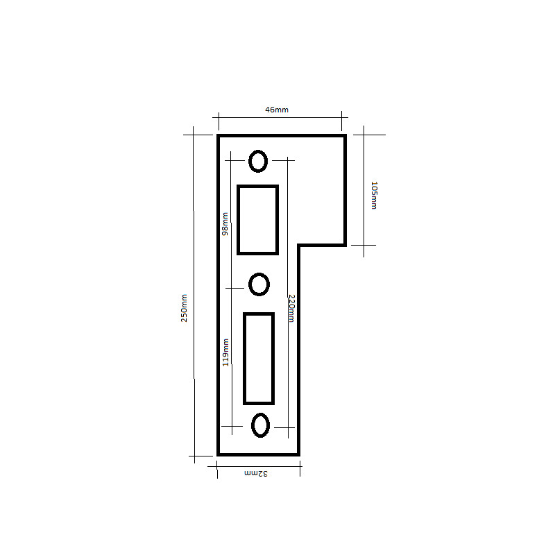 Zadlabací zámek Zlatník 2/2 - protiplech - rozměry