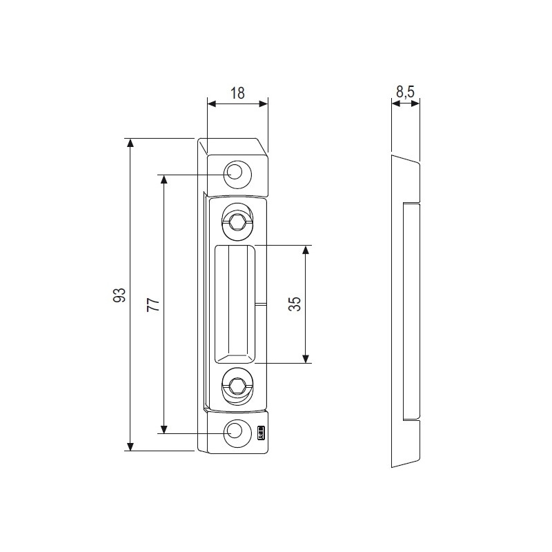 Protiplech AGB Sicurtop - pro střelku - rozměry