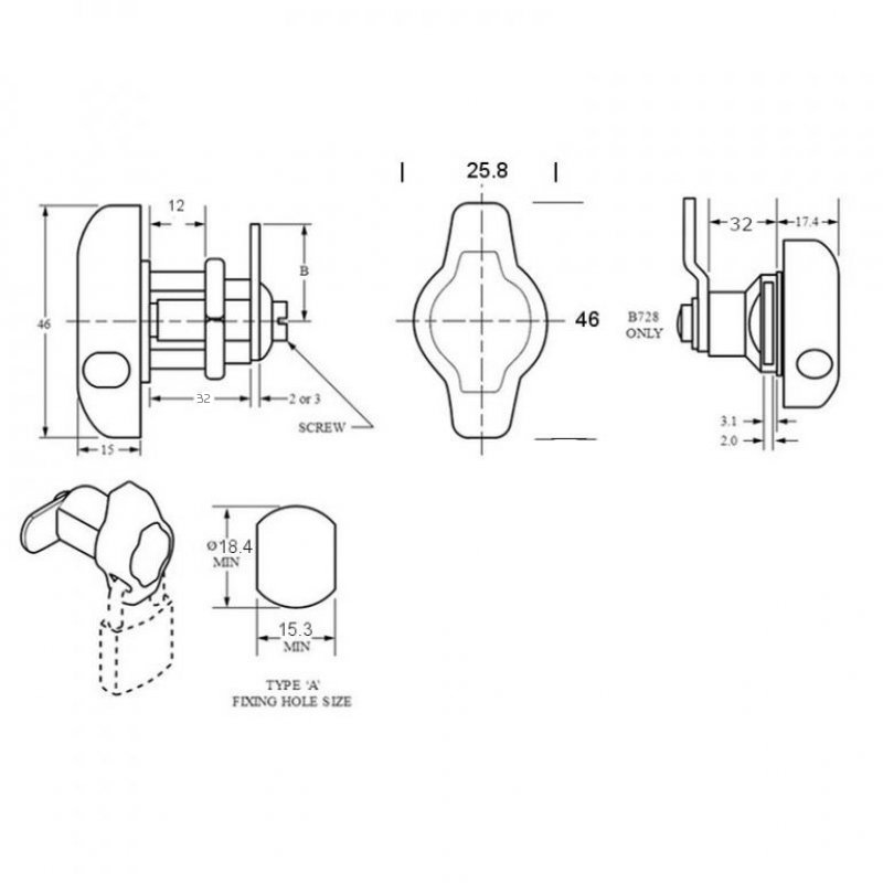 Zámek Euro-Locks 4452-0218 - rozměry