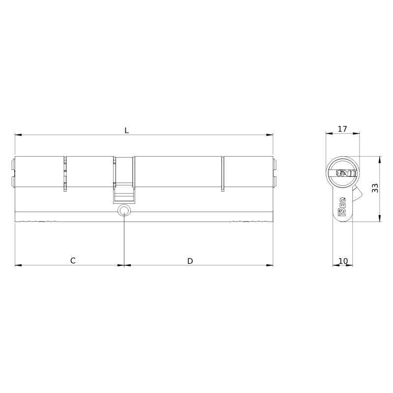 Půlvložka R ME - nákres s rozměry