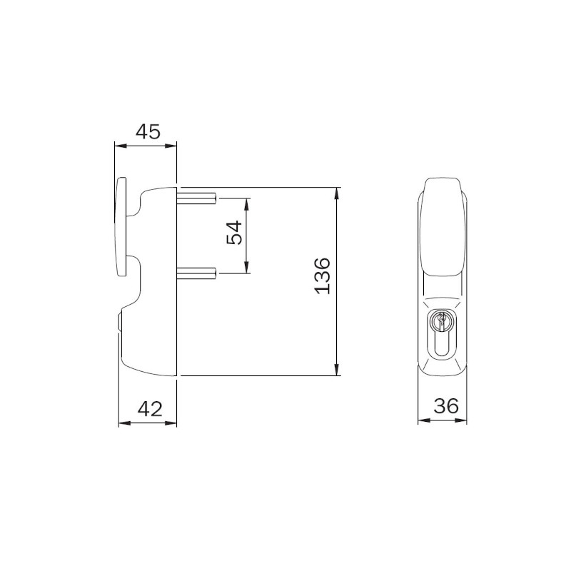 Vnější kování pro panikové zámky ISEO - knoflík